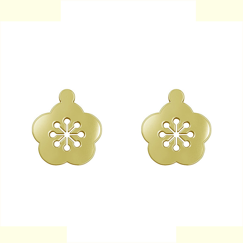 گوشواره طلا 18 عیار زنانه مدوپد مدل گل کد GA1-12341