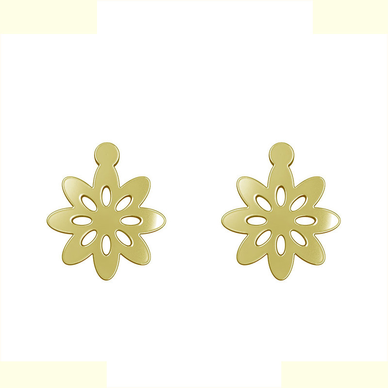 گوشواره طلا 18 عیار زنانه مدوپد مدل گل کد GA1-12363