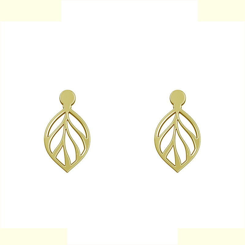 گوشواره طلا 18 عیار زنانه مدوپد مدل برگ کد GA1-12364