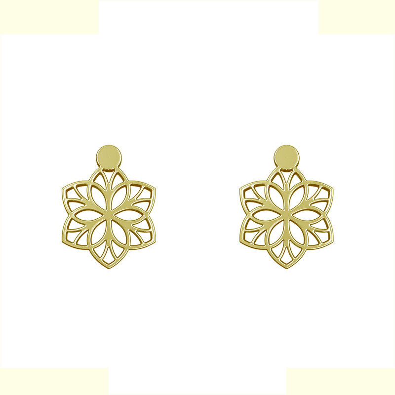 گوشواره طلا 18 عیار زنانه مدوپد مدل گل کد GA1-12383