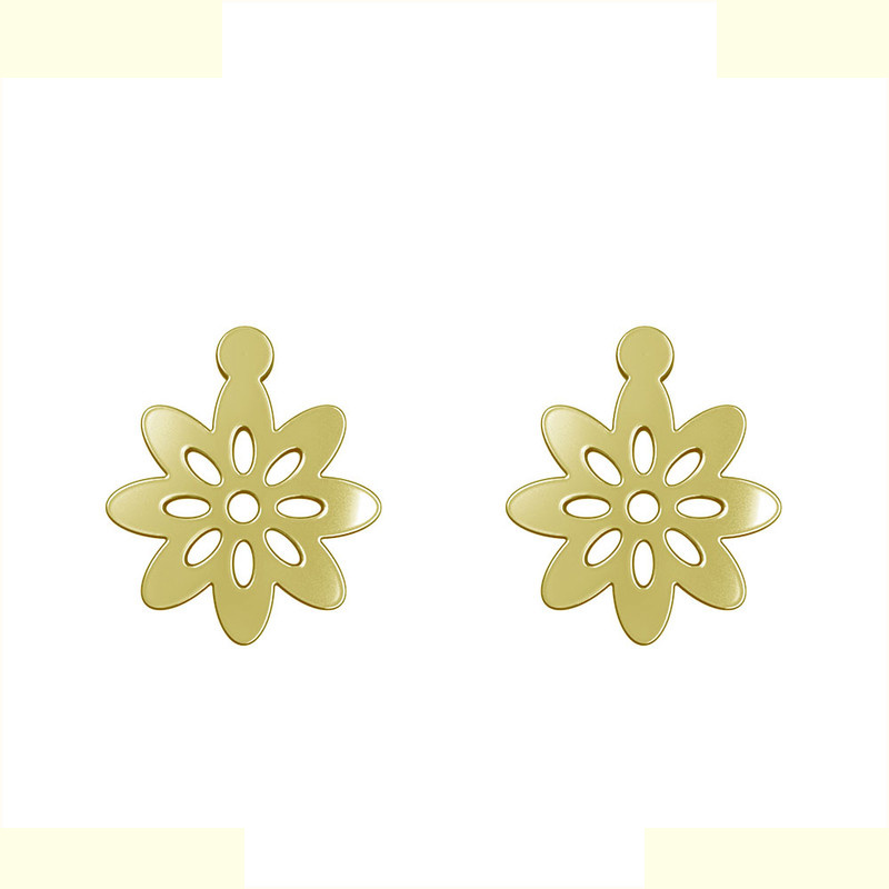 گوشواره طلا 18 عیار زنانه مدوپد مدل گل کد GA1-12387