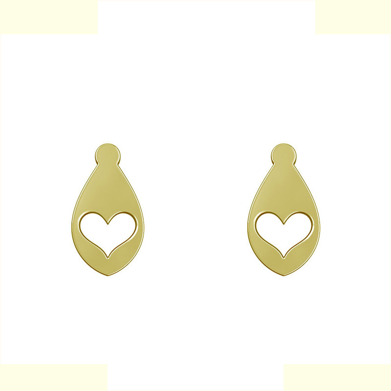 گوشواره طلا 18 عیار زنانه مدوپد مدل قلب کد GA1-12401