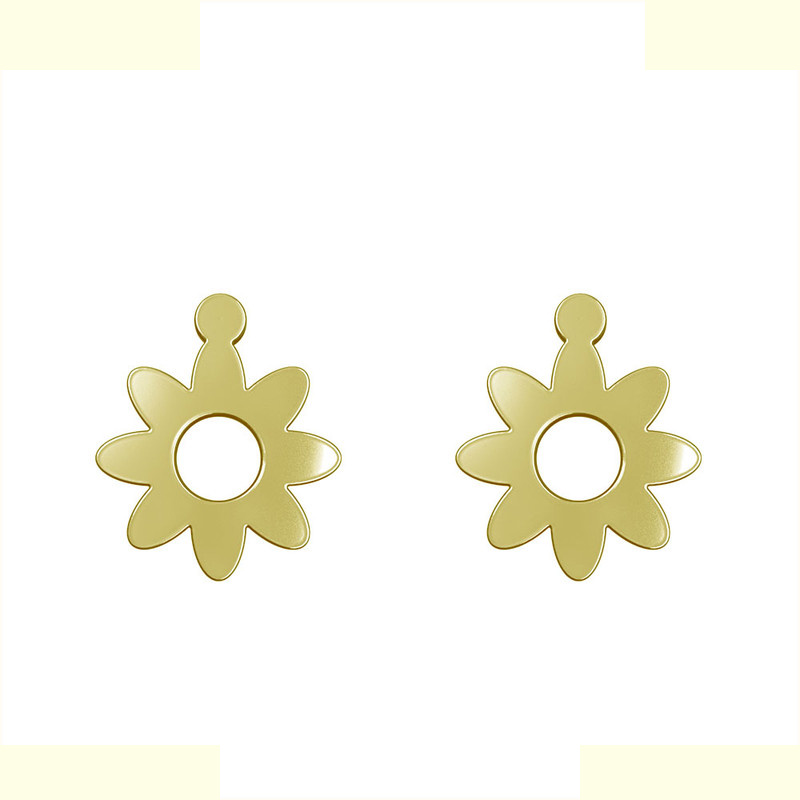 گوشواره طلا 18 عیار زنانه مدوپد مدل گل کد GA1-12424