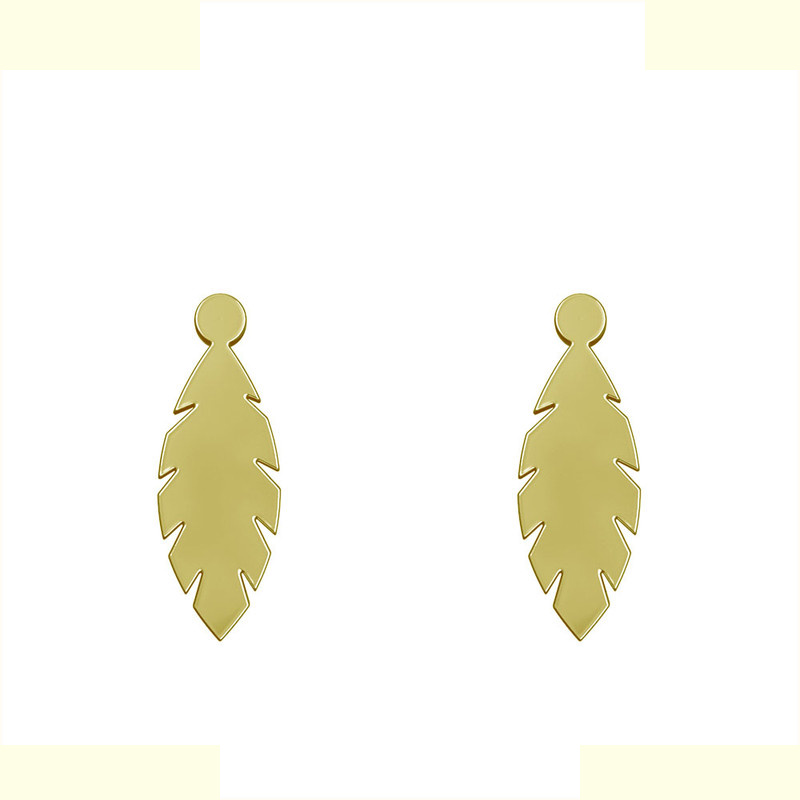 گوشواره طلا 18 عیار زنانه مدوپد مدل برگ کد GA1-12429