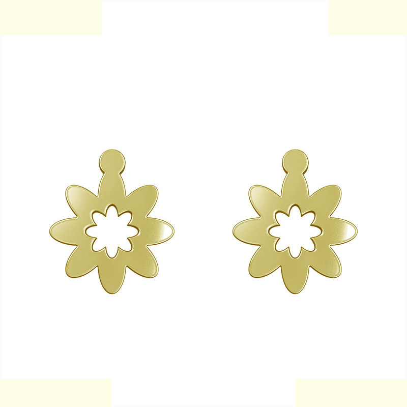 گوشواره طلا 18 عیار زنانه مدوپد مدل گل کد GA1-12431