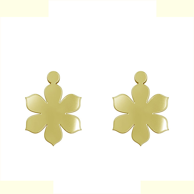 گوشواره طلا 18 عیار زنانه مدوپد مدل گل کد GA1-12438