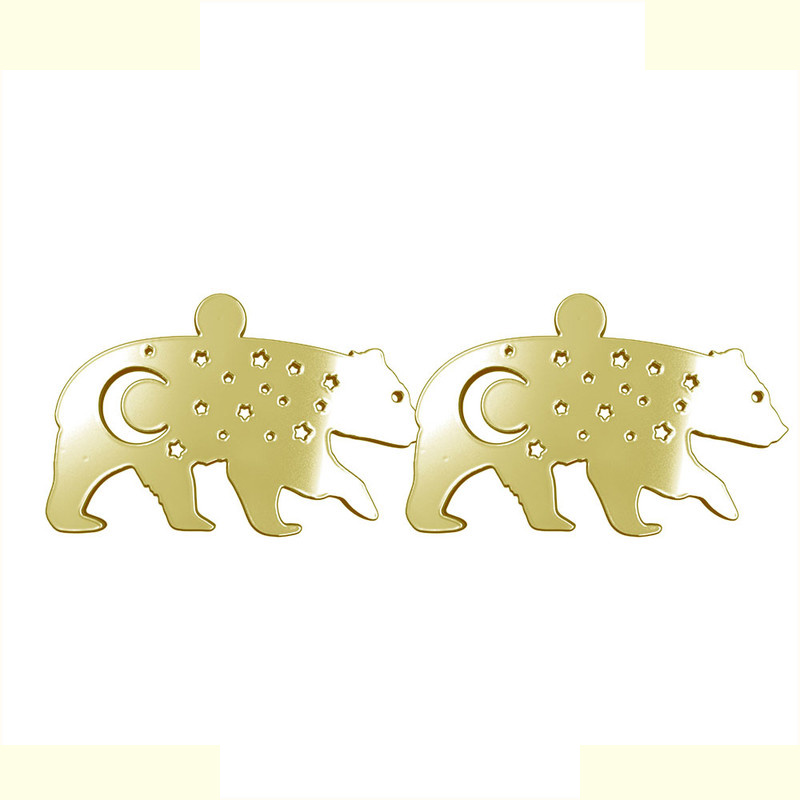 گوشواره طلا 18 عیار زنانه مدوپد مدل خرس کد GA1-12450