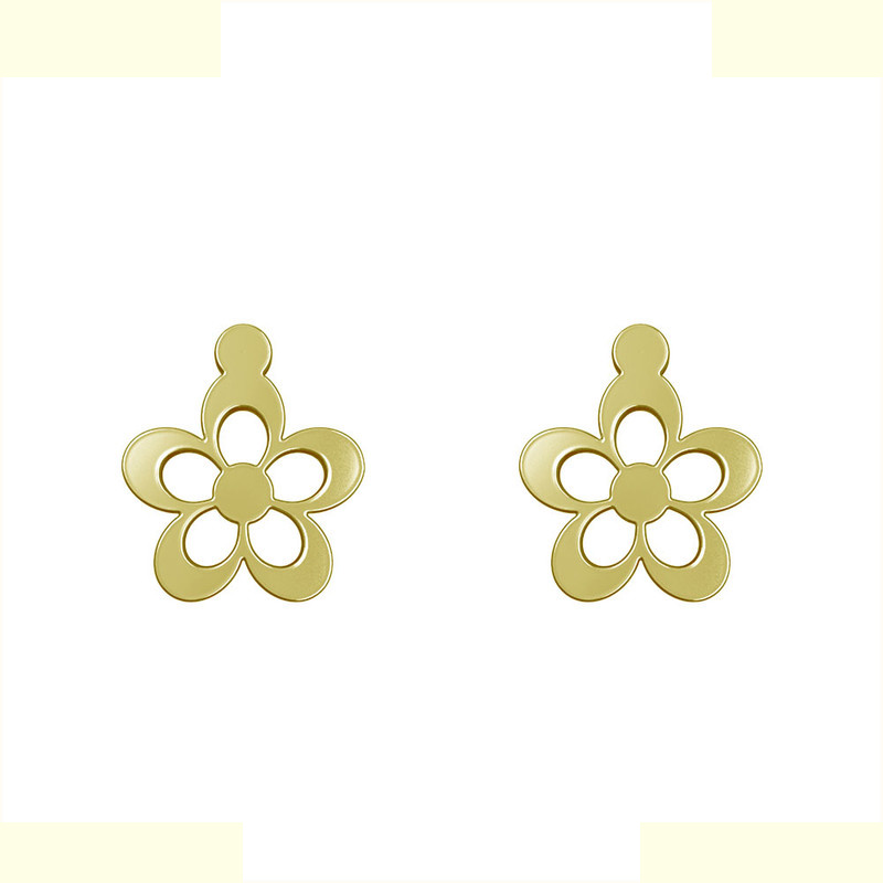 گوشواره طلا 18 عیار زنانه مدوپد مدل گل کد GA1-12480