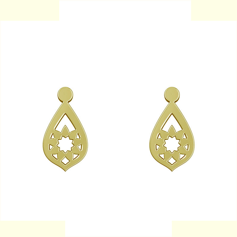 گوشواره طلا 18 عیار زنانه مدوپد مدل گل کد GA1-12482