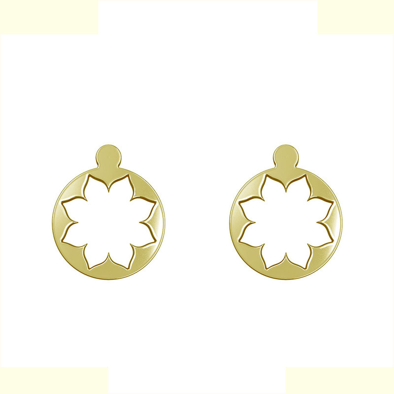 گوشواره طلا 18 عیار زنانه مدوپد مدل گل کد GA1-12493