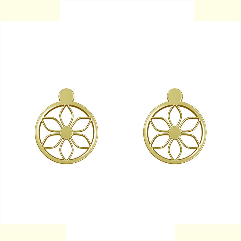 گوشواره طلا 18 عیار زنانه مدوپد مدل گل کد GA1-12496