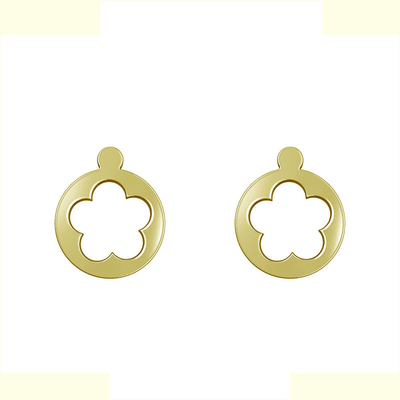 گوشواره طلا 18 عیار زنانه مدوپد مدل گل کد GA1-12497