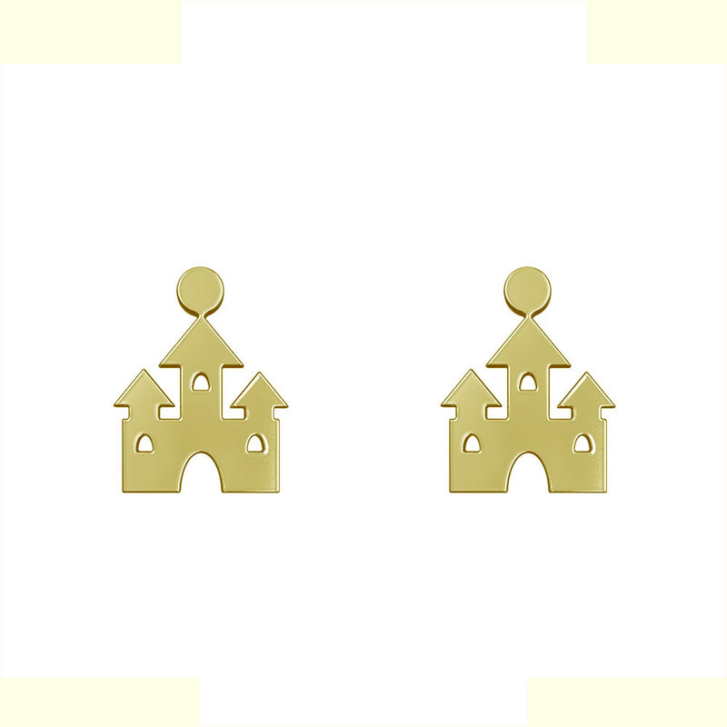 گوشواره طلا 18 عیار زنانه مدوپد مدل قصر کد GA1-12501