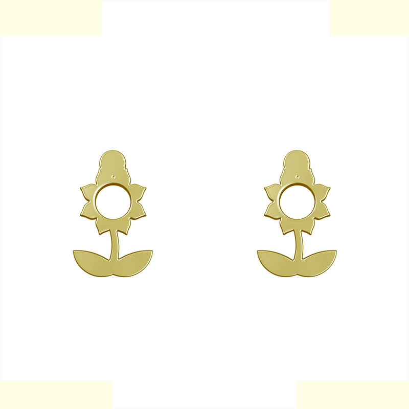 گوشواره طلا 18 عیار زنانه مدوپد مدل گل کد GA1-12511