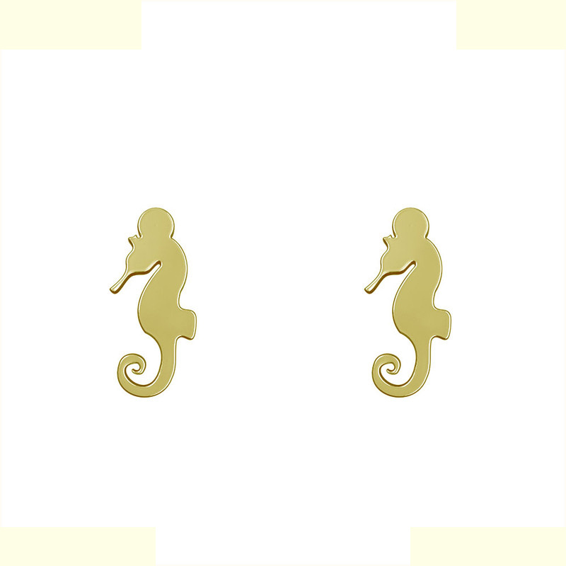 گوشواره طلا 18 عیار زنانه مدوپد مدل اسب آبی کد GA1-12547