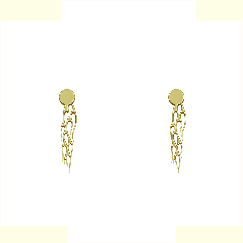 گوشواره طلا 18 عیار زنانه مدوپد مدل هندسی کد GA1-12567