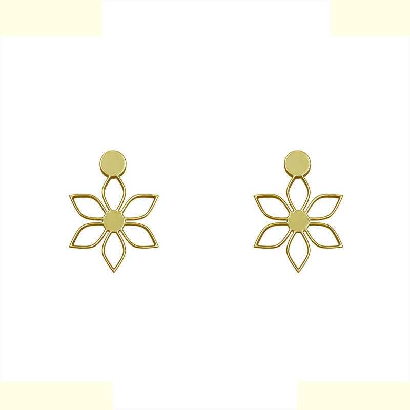 گوشواره طلا 18 عیار زنانه مدوپد مدل گل کد GA1-12571