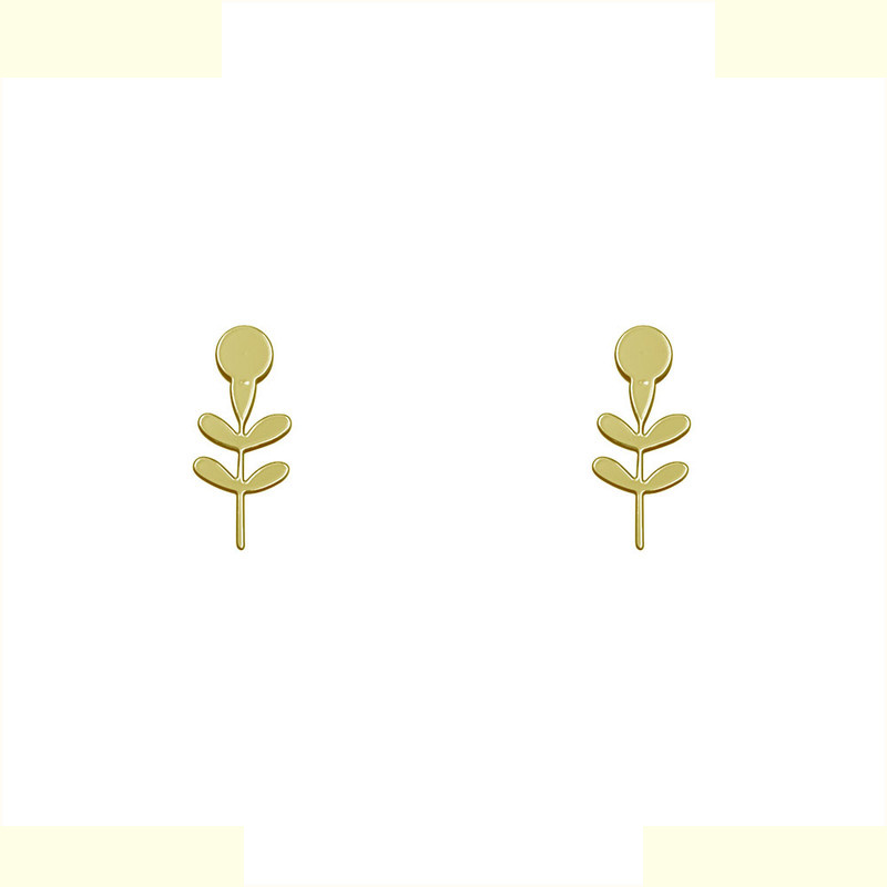 گوشواره طلا 18 عیار زنانه مدوپد مدل برگ کد GA1-12592