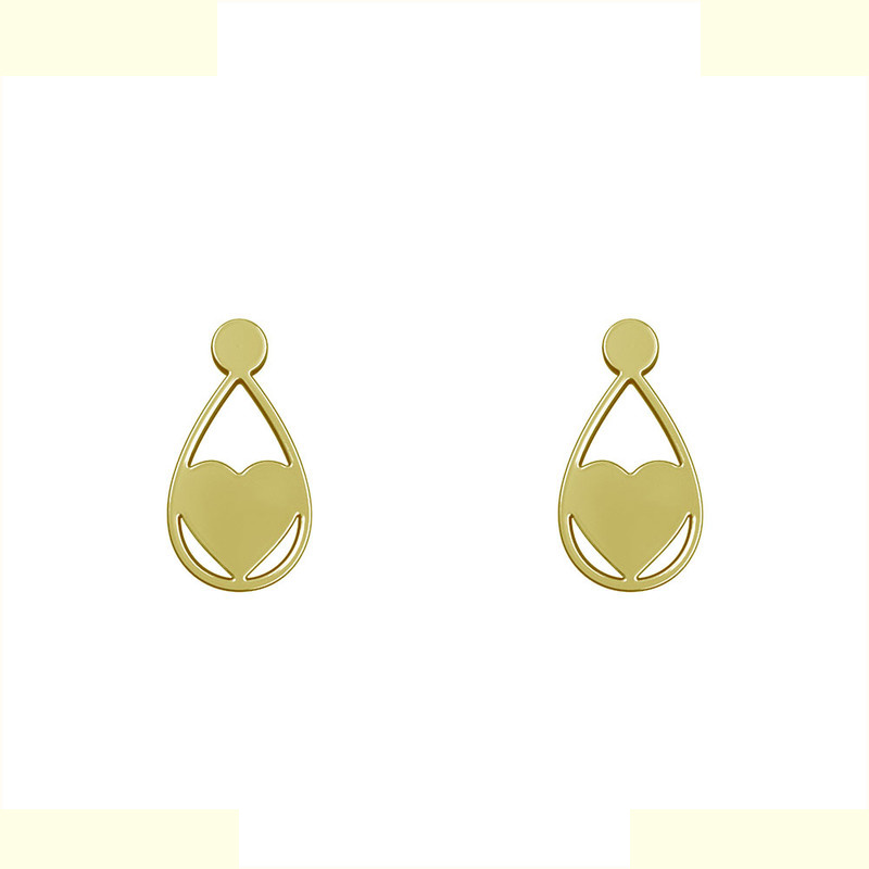 گوشواره طلا 18 عیار زنانه مدوپد مدل قلب کد GA1-12600