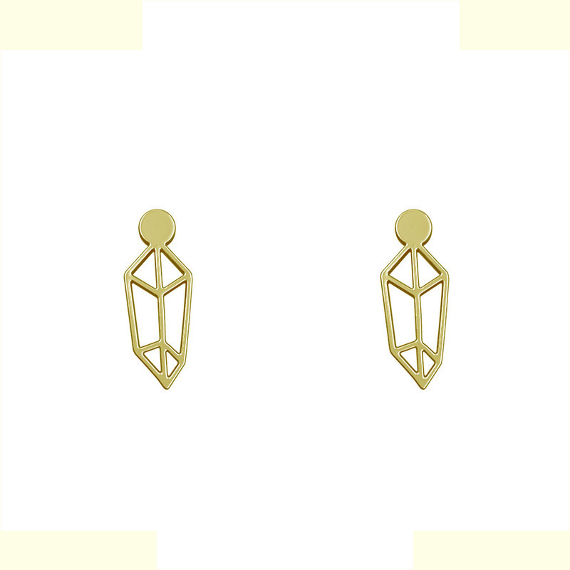 گوشواره طلا 18 عیار زنانه مدوپد مدل مکعب کد GA1-12632