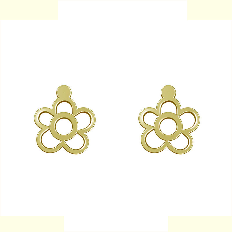 گوشواره طلا 18 عیار زنانه مدوپد مدل گل کد GA1-12642