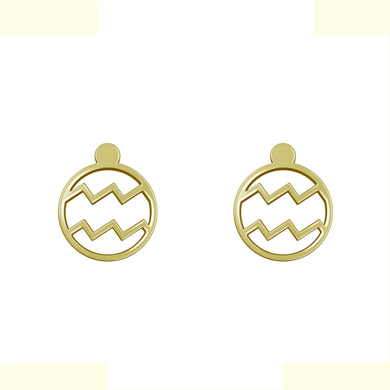 گوشواره طلا 18 عیار زنانه مدوپد مدل نماد یونانی کد GA1-12657