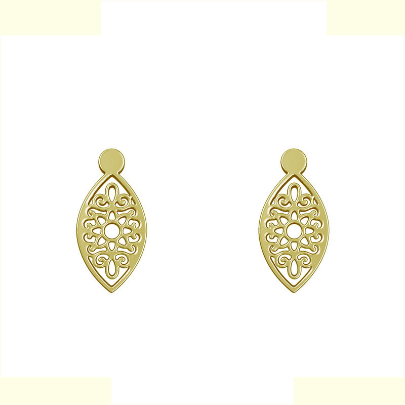 گوشواره طلا 18 عیار زنانه مدوپد مدل اسلیمی کد GA1-12659