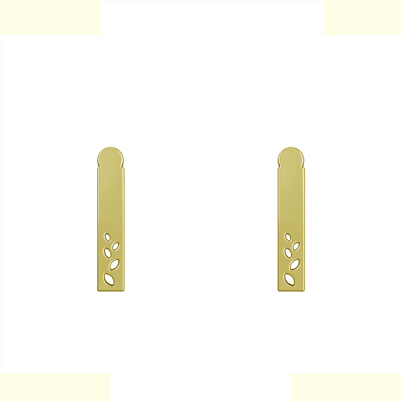 گوشواره طلا 18 عیار زنانه مدوپد مدل مستطیل کد GA1-12667