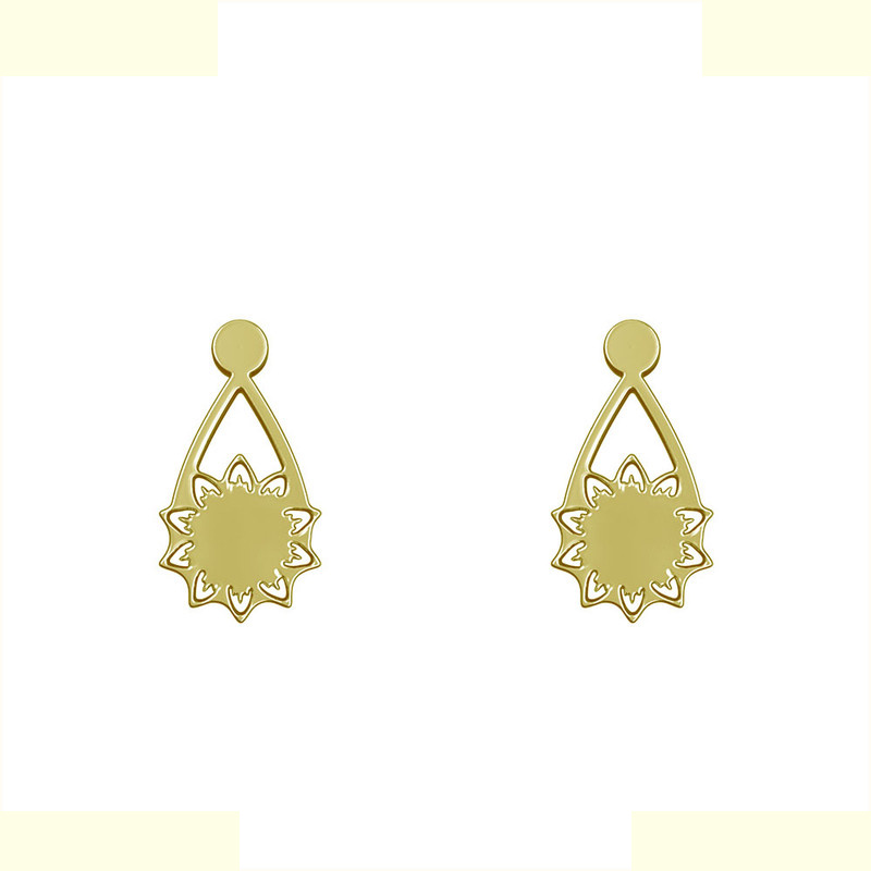 گوشواره طلا 18 عیار زنانه مدوپد مدل گل کد GA1-12682