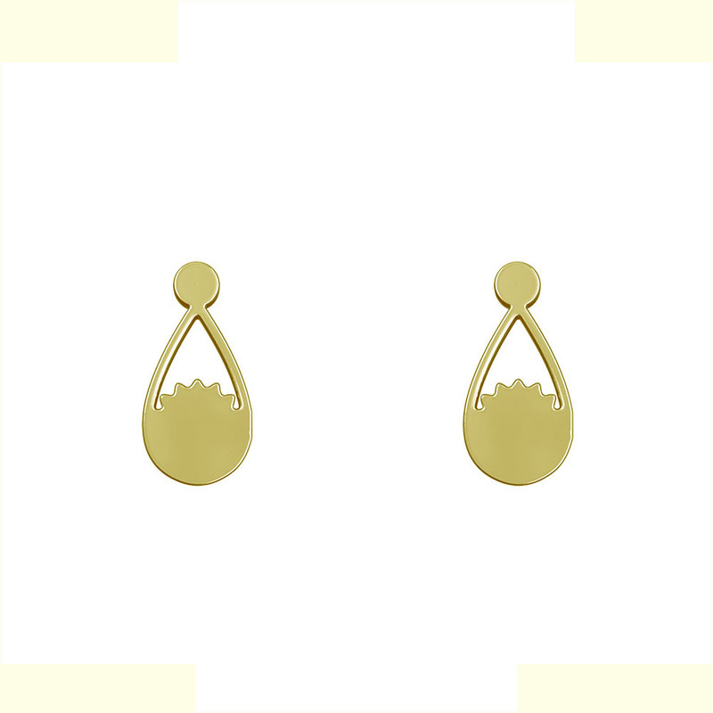 گوشواره طلا 18 عیار زنانه مدوپد مدل گل کد GA1-12684