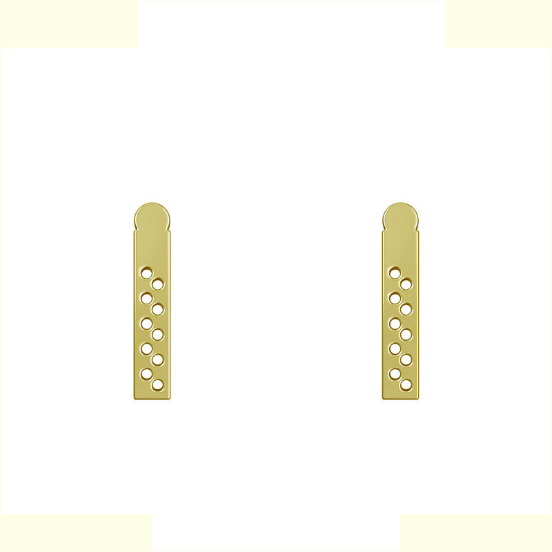 گوشواره طلا 18 عیار زنانه مدوپد مدل مستطیل کد GA1-12688