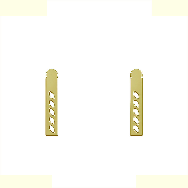 گوشواره طلا 18 عیار زنانه مدوپد مدل مستطیل کد GA1-12689