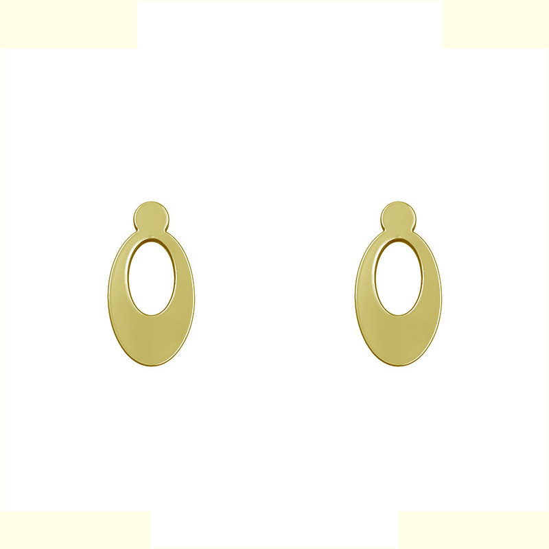 گوشواره طلا 18 عیار زنانه مدوپد مدل بیضی تو خالی کد GA1-12698