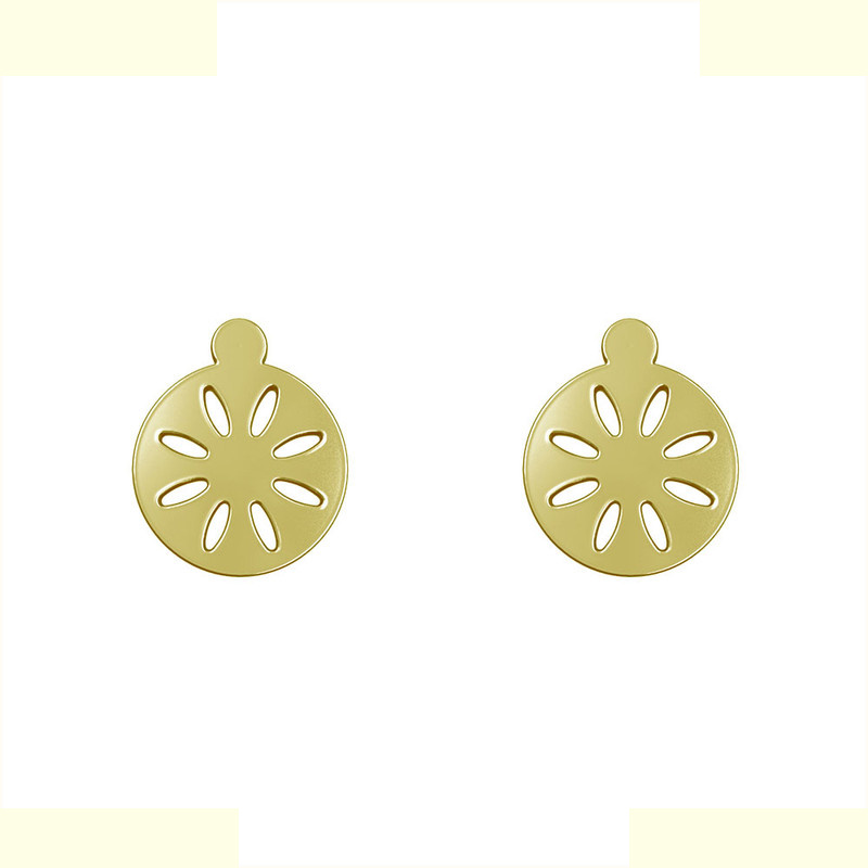 گوشواره طلا 18 عیار زنانه مدوپد مدل گل کد GA1-12704