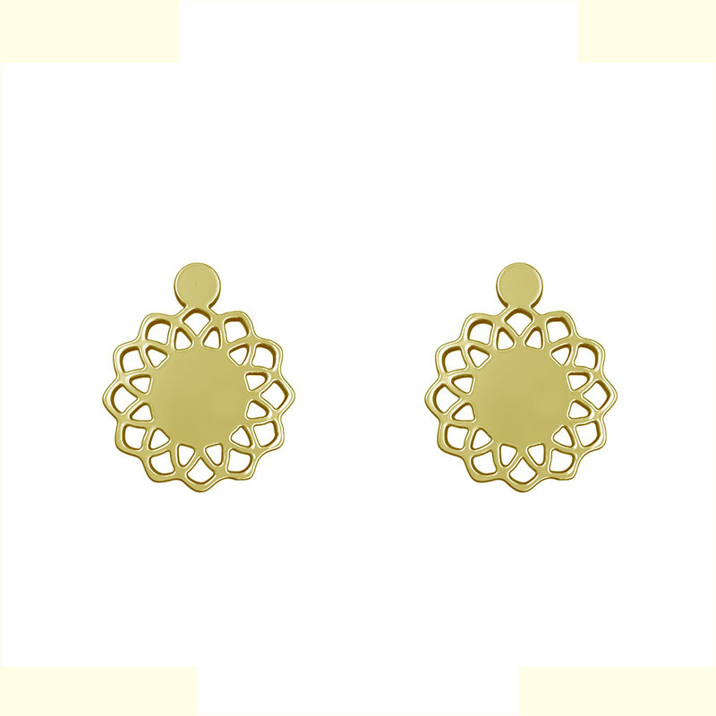 گوشواره طلا 18 عیار زنانه مدوپد مدل گل کد GA1-12722