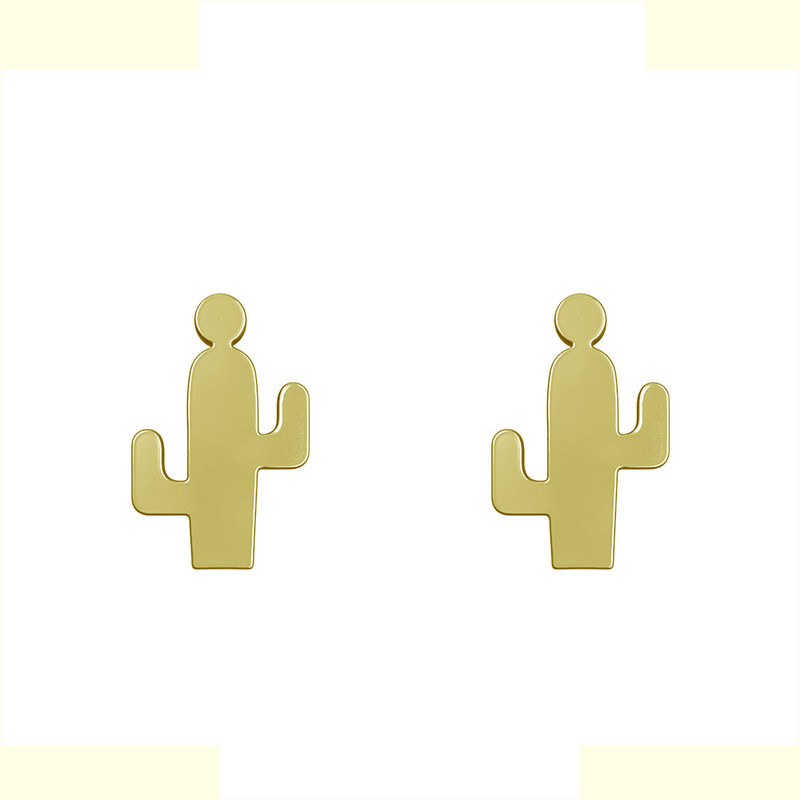 گوشواره طلا 18 عیار زنانه مدوپد مدل کاکتوس کد GA1-12747