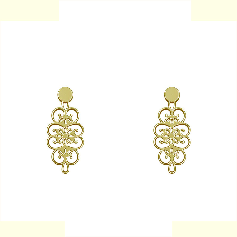 گوشواره طلا 18 عیار زنانه مدوپد مدل اسلیمی کد GA1-12755