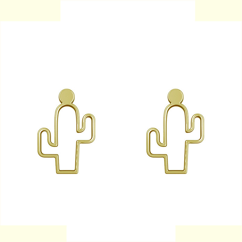 گوشواره طلا 18 عیار زنانه مدوپد مدل کاکتوس کد GA1-12765