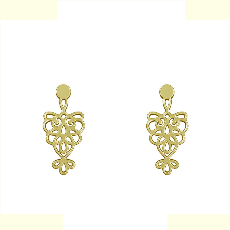 گوشواره طلا 18 عیار زنانه مدوپد مدل اسلیمی کد GA1-12774