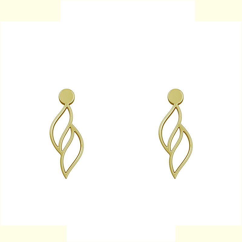 گوشواره طلا 18 عیار زنانه مدوپد مدل هندسی کد GA1-12775