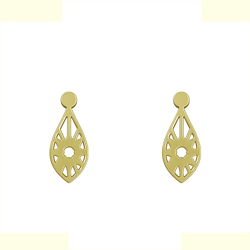 گوشواره طلا 18 عیار زنانه مدوپد مدل هندسی کد GA1-12816