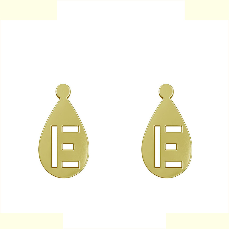 گوشواره طلا 18 عیار زنانه مدوپد مدل حرف E کد GA1-12851