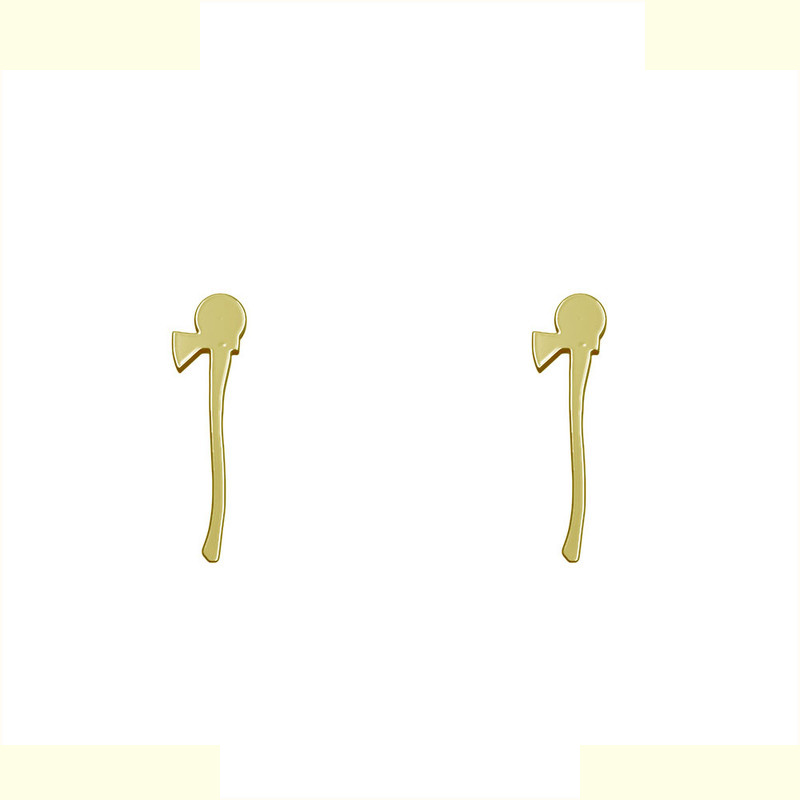 گوشواره طلا 18 عیار زنانه مدوپد مدل تبر کد GA1-12895