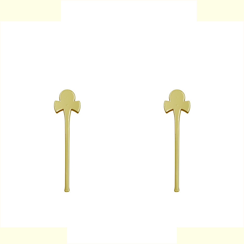 گوشواره طلا 18 عیار زنانه مدوپد مدل تبر کد GA1-12914