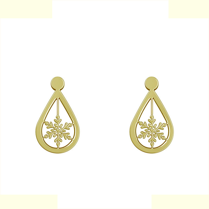 گوشواره طلا 18 عیار زنانه مدوپد مدل اشک و گل کد GA1-12917