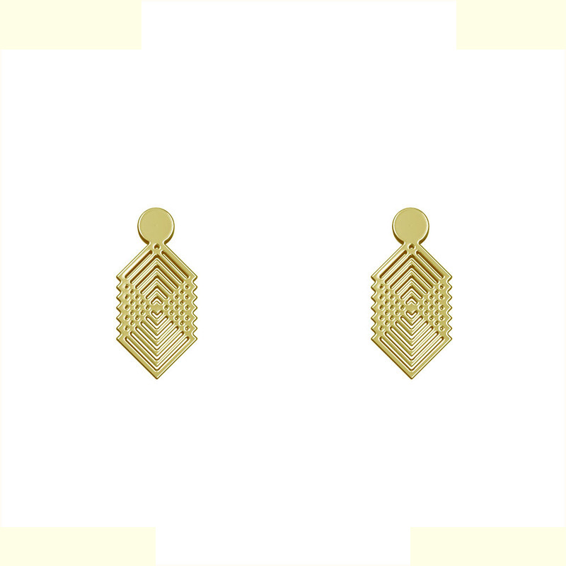 گوشواره طلا 18 عیار زنانه مدوپد مدل هندسی کد GA1-12938