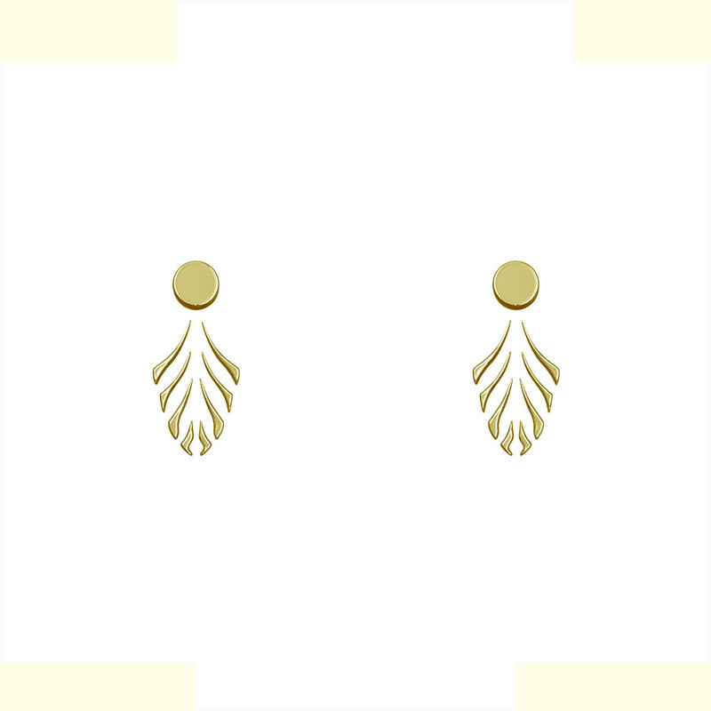 گوشواره طلا 18 عیار زنانه مدوپد مدل هندسی کد GA1-12960