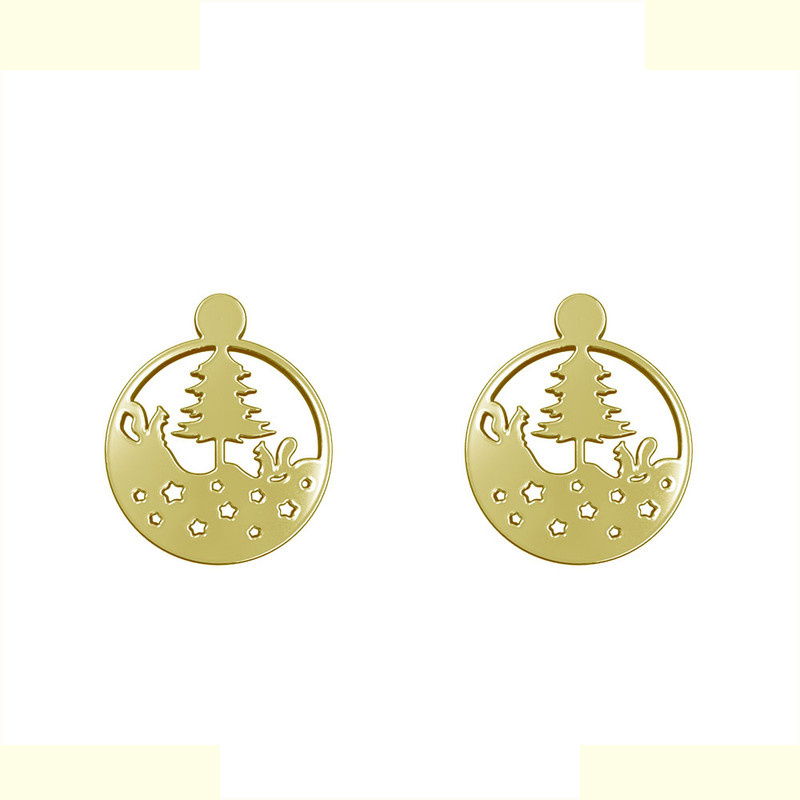 گوشواره طلا 18 عیار زنانه مدوپد مدل درخت کد GA1-12963