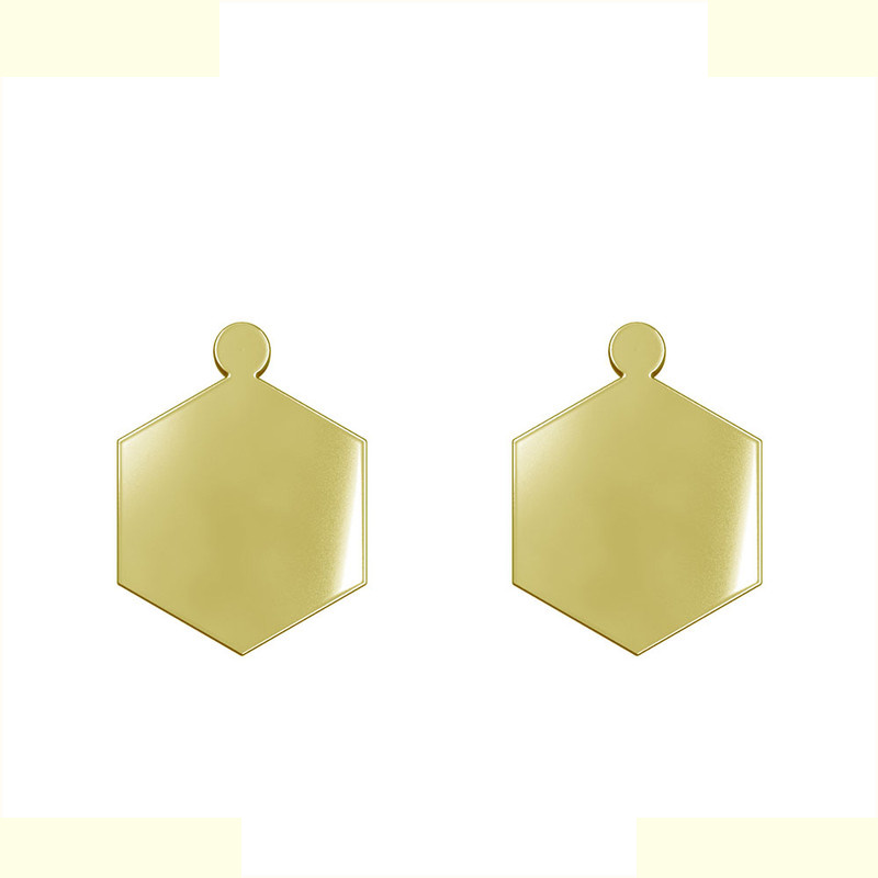 گوشواره طلا 18 عیار زنانه مدوپد مدل شش ضلعی کد GA1-12983