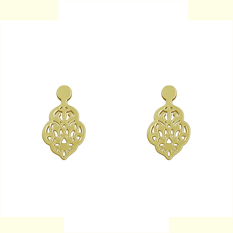 گوشواره طلا 18 عیار زنانه مدوپد مدل اسلیمی کد GA1-13000